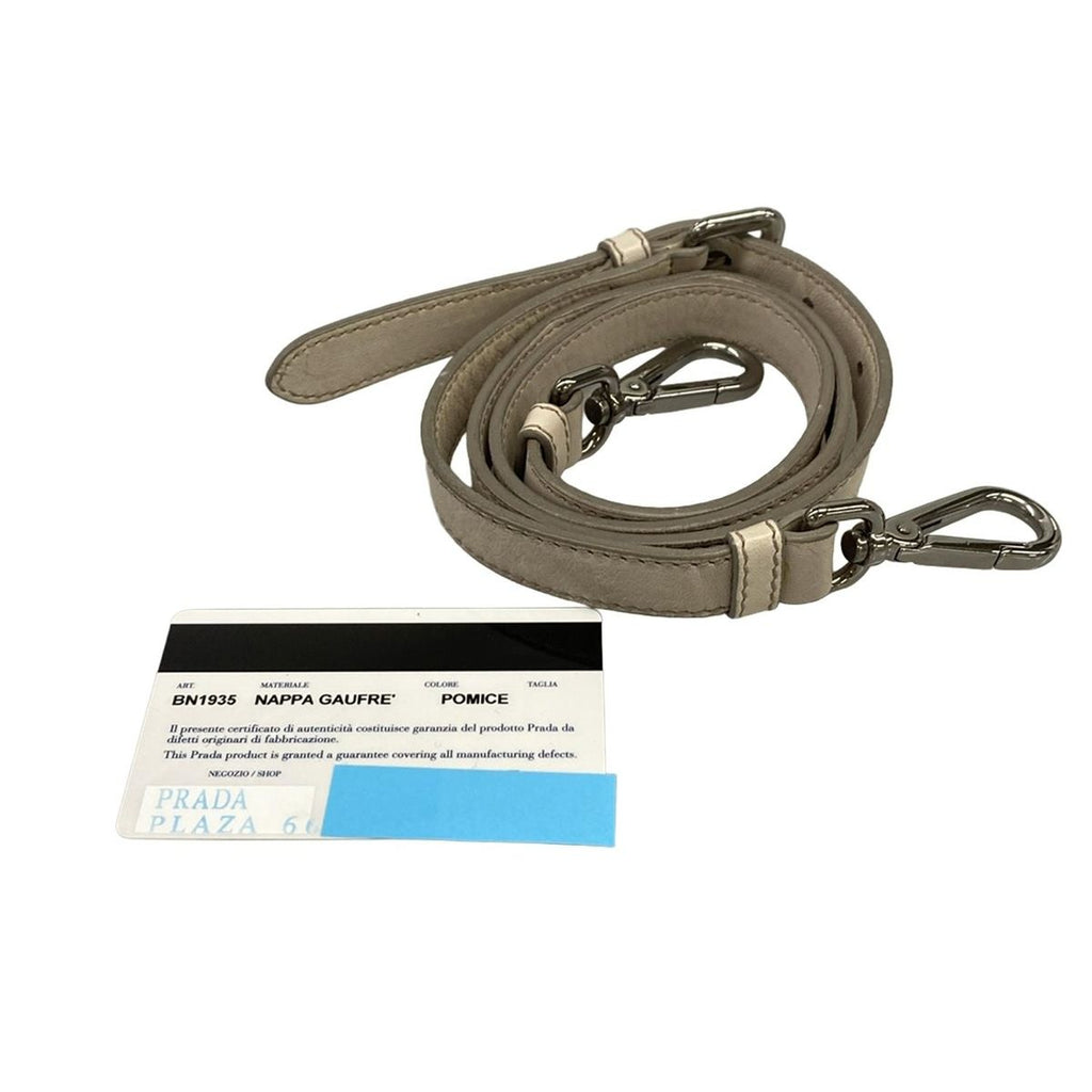 Prada Handbag Gather Bag Gray Beige Leather — view 8