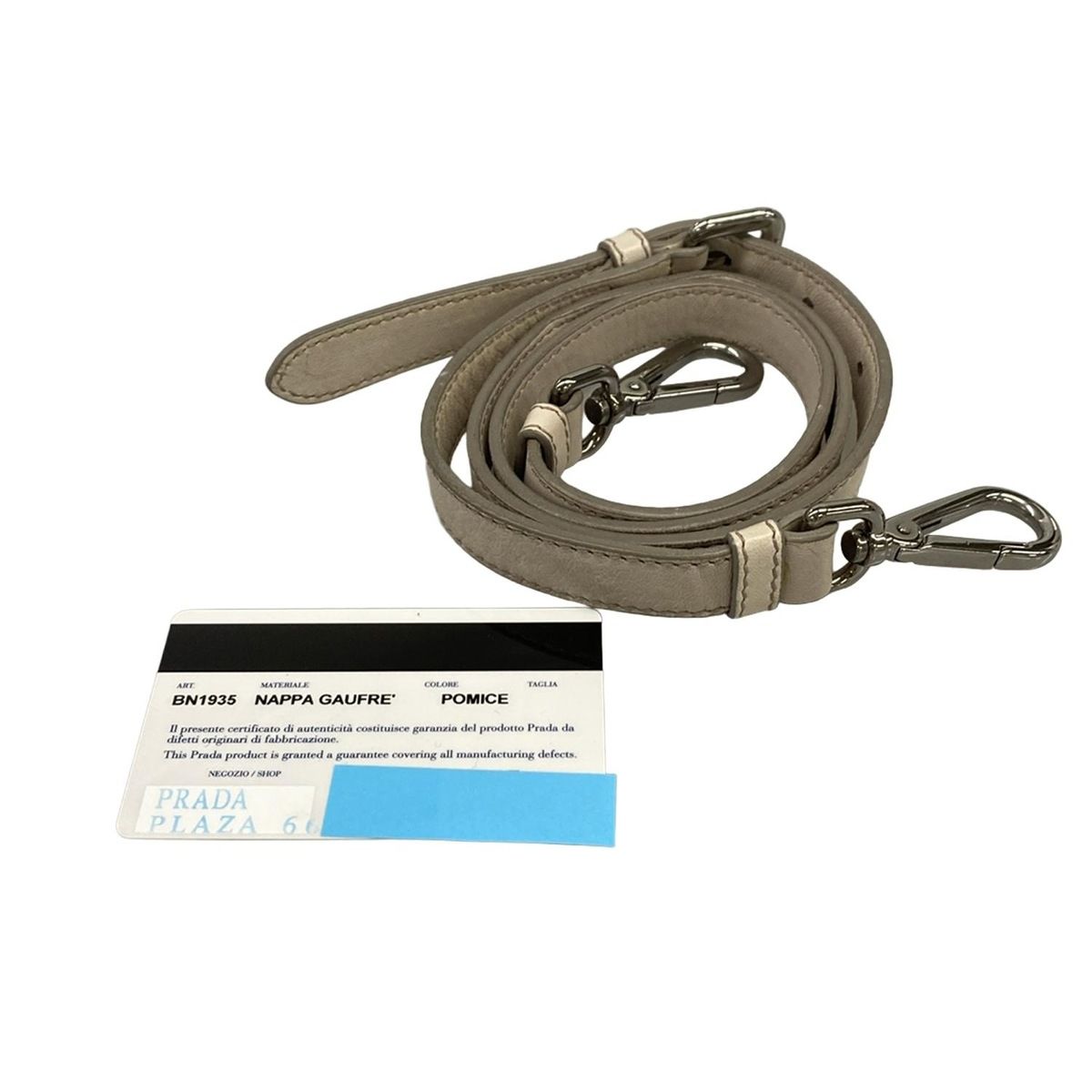 Prada Handbag Gather Bag Gray Beige Leather — view 8