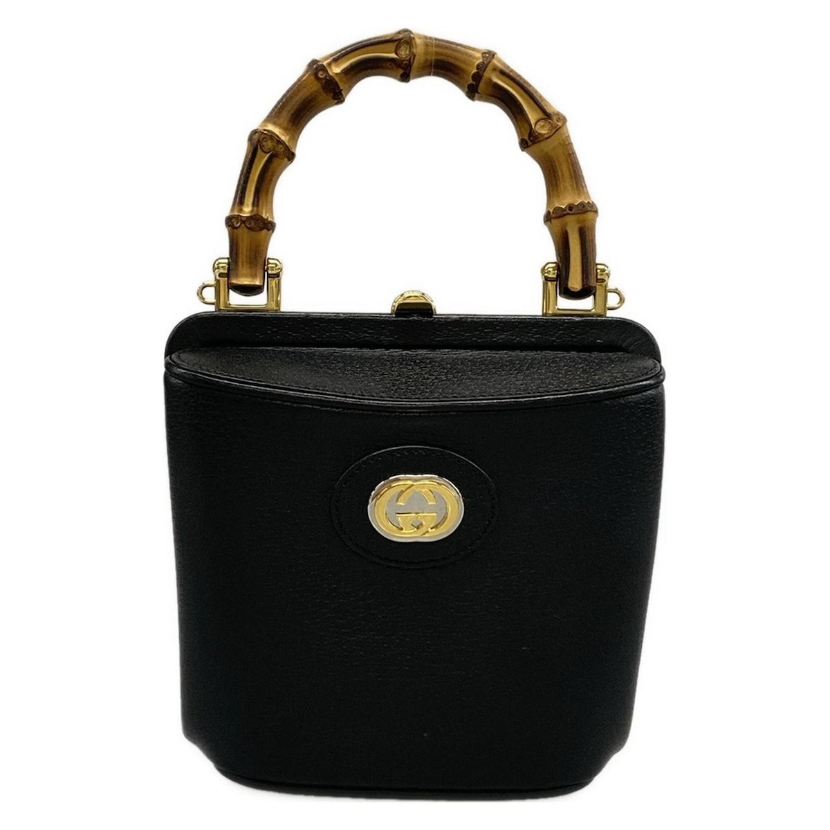 Gucci Mini Bumper Bucket Bag Black Brown Leather