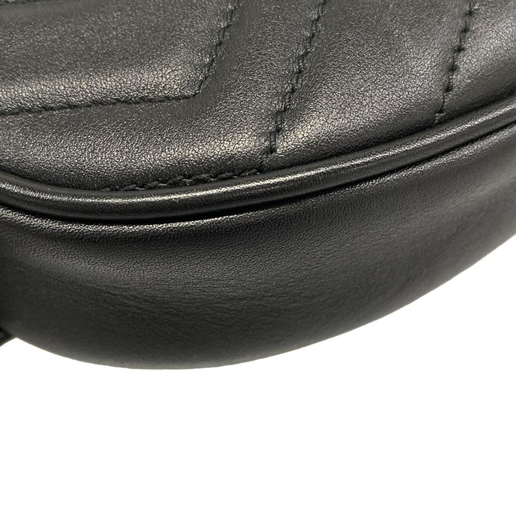Gucci Waist Pouch GG Marmont Quilted Leather Belt Bag Black — view 6