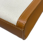 Celine Tote Mini Vertical Cover Ivory Brown Leather — view 6