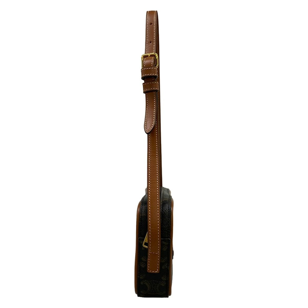 Celine Shoulder Bag Cuill Triomphe Mini Camera Black Brown — view 2