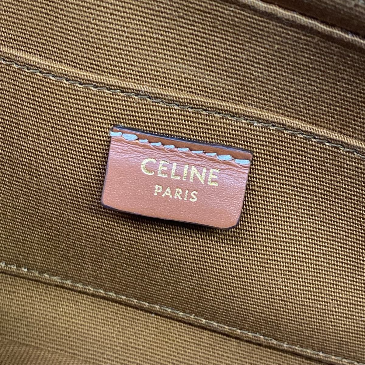 Celine Shoulder Bag Cuill Triomphe Mini Camera Black Brown — view 9