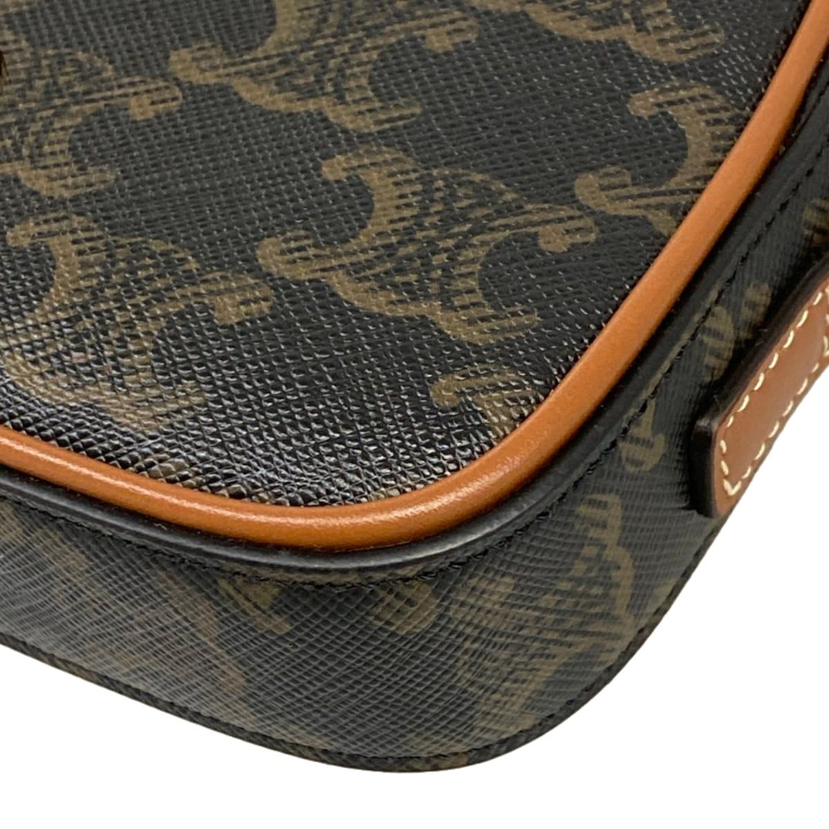Celine Shoulder Bag Cuill Triomphe Mini Camera Black Brown — view 6