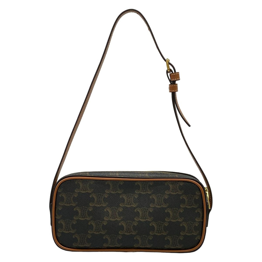 Celine Shoulder Bag Cuill Triomphe Mini Camera Black Brown — view 3