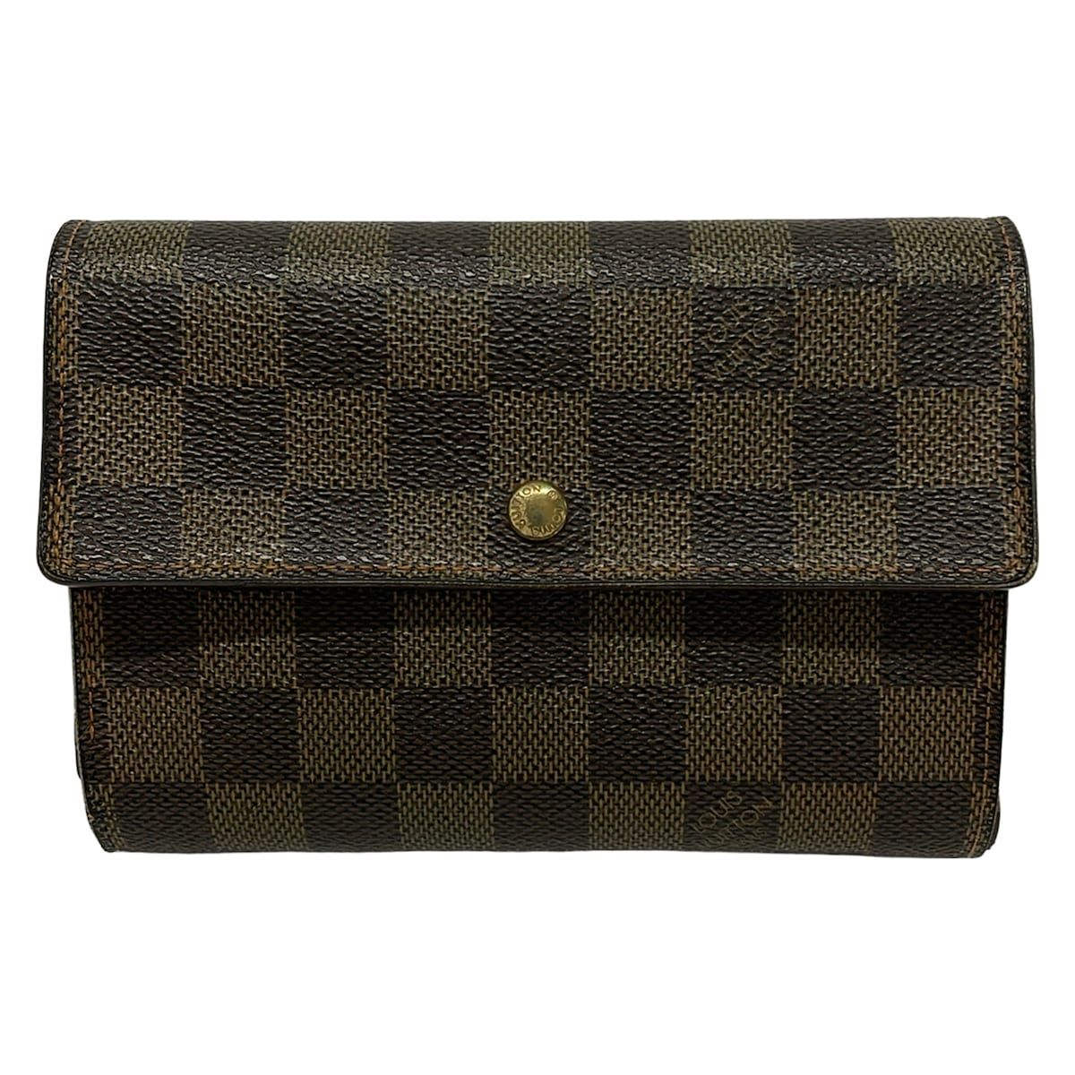 Louis Vuitton Trifold Wallet Damier Porte Tresor Etui Papiers Ebene