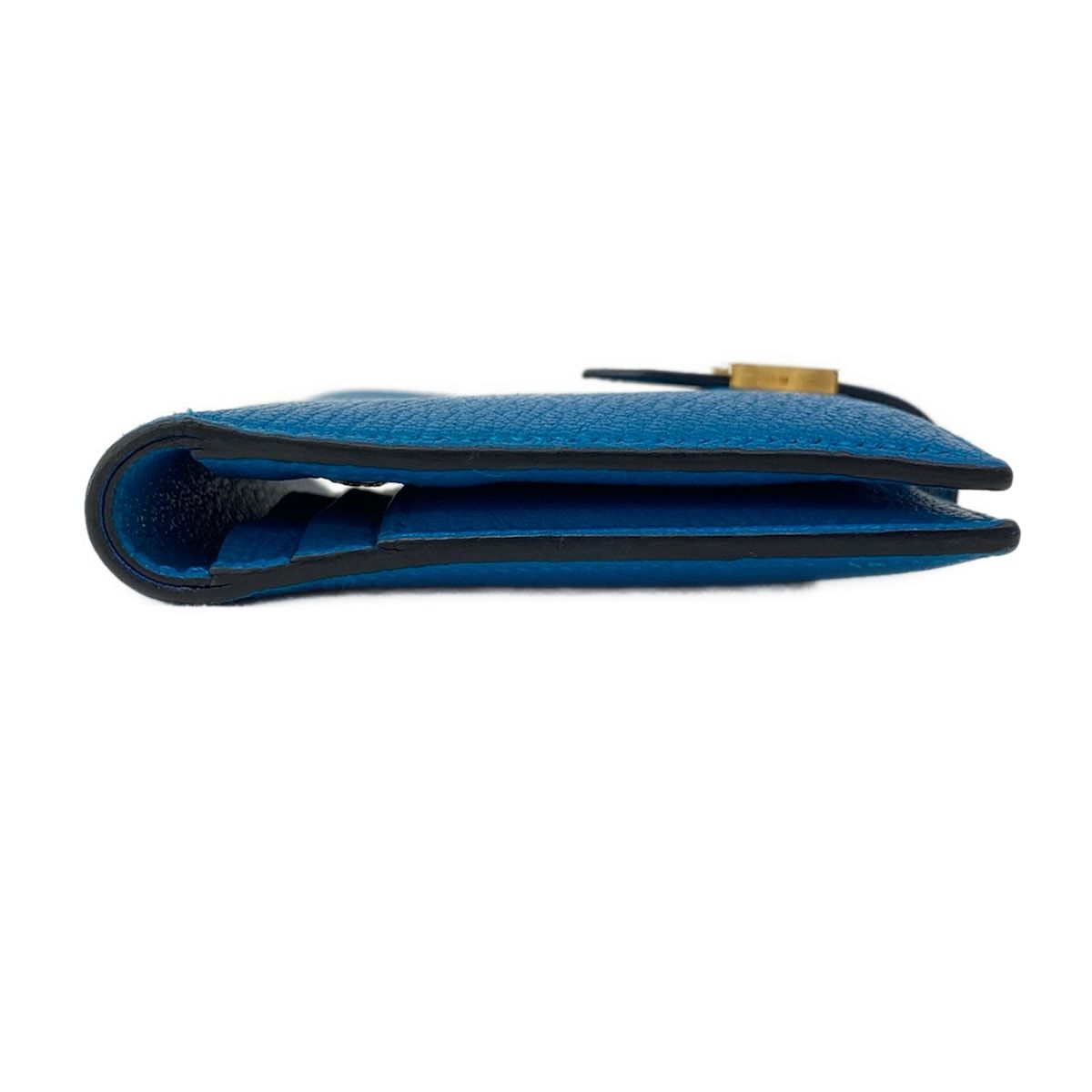 Hermes Bifold Wallet Bearn Compact Blue Frida Gold — view 8