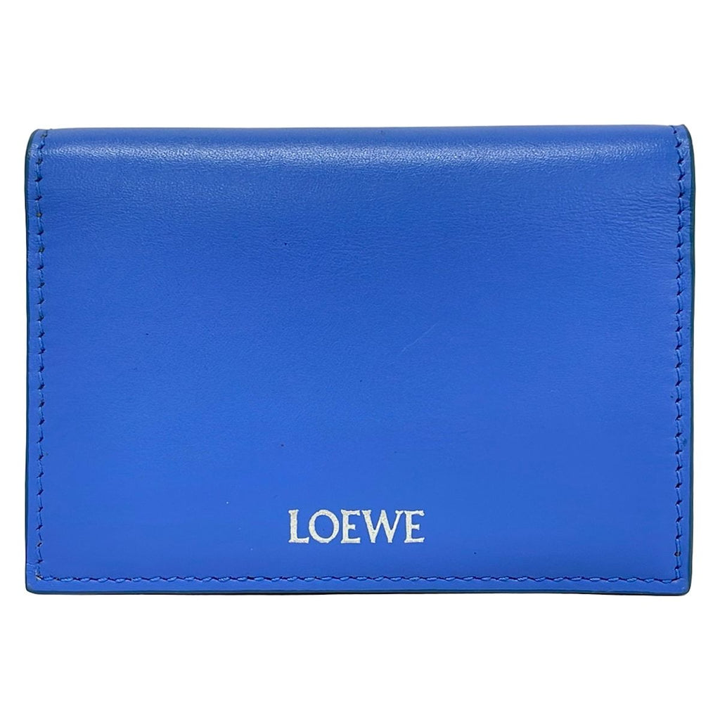 Loewe Card Case Light Blue Gray Leather