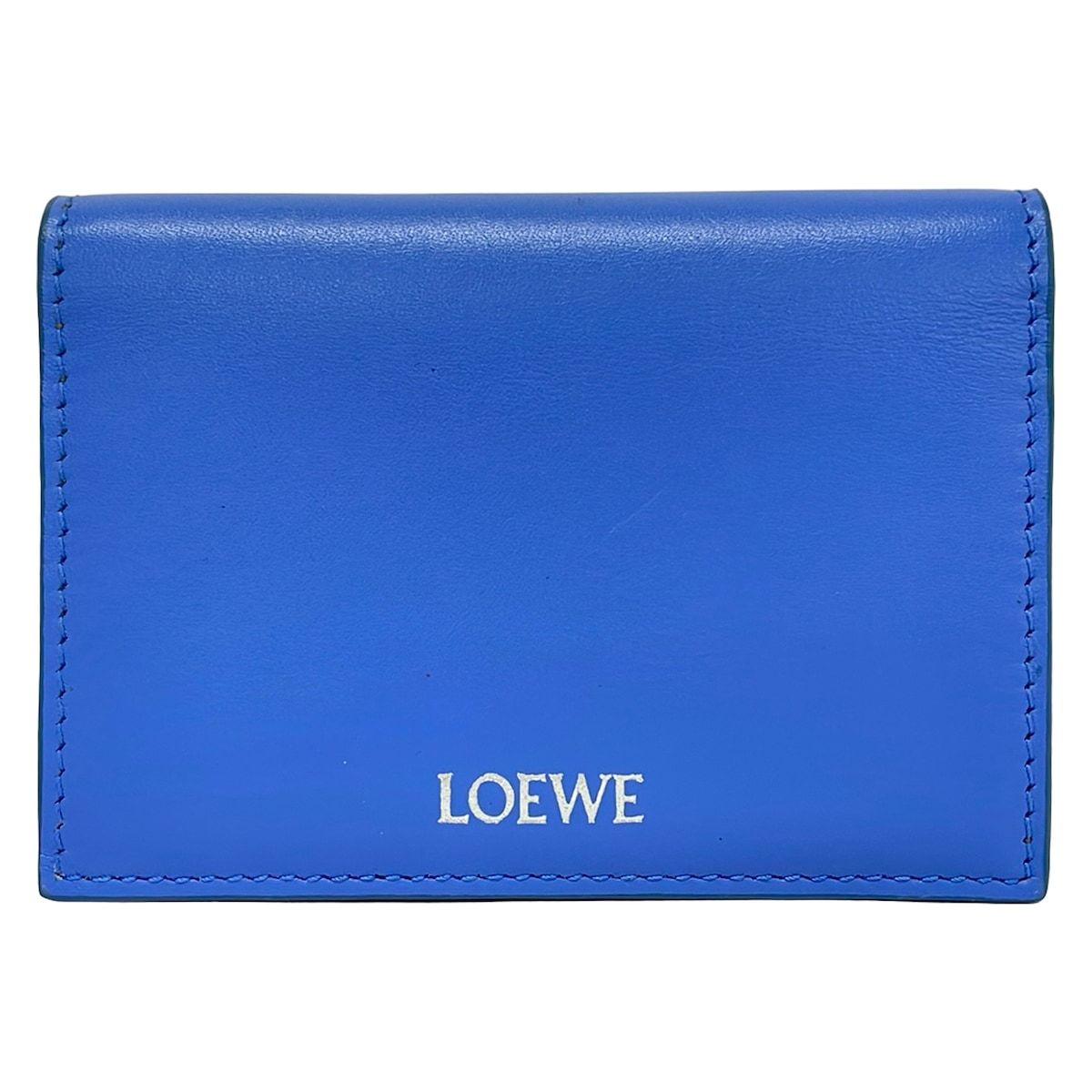 Loewe Card Case Light Blue Gray Leather