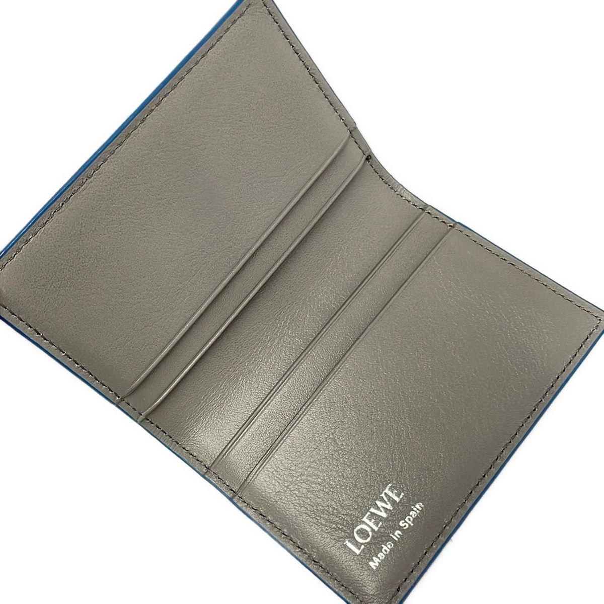 Loewe Card Case Light Blue Gray Leather — view 3