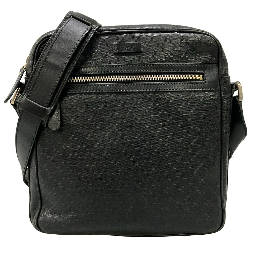 Gucci Shoulder Bag Bright Diamante Black Leather