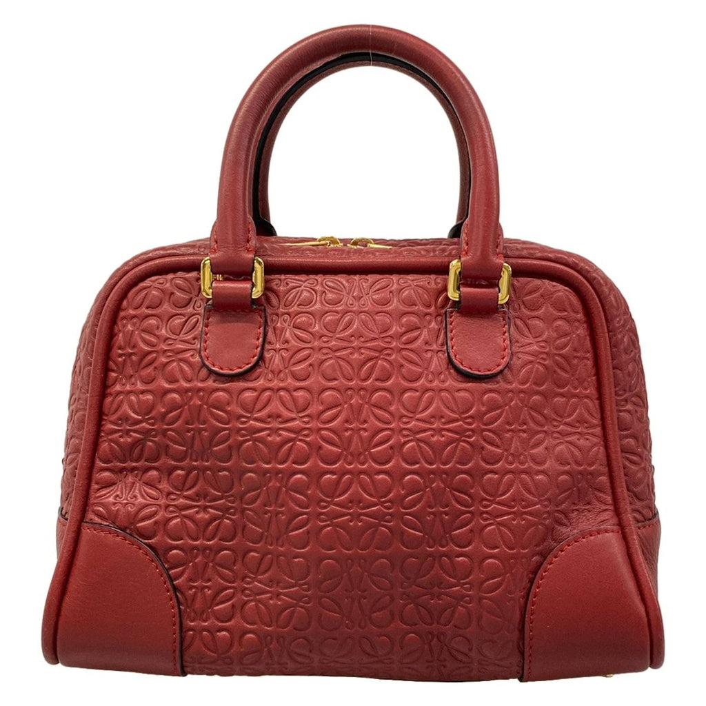 Loewe Handbag Amazona 75 Red Embossed Leather