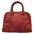 Loewe Handbag Amazona 75 Red Embossed Leather