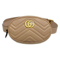 Gucci Waist Pouch GG Marmont Quilted Leather Belt Bag Pink Beige