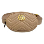 Gucci Waist Pouch GG Marmont Quilted Leather Belt Bag Pink Beige