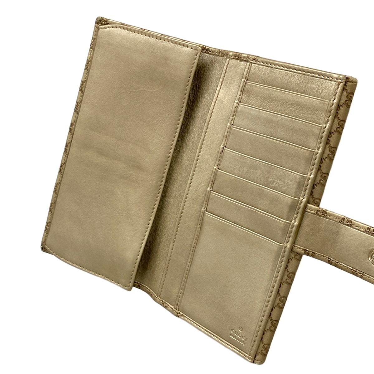 Gucci Wallet Micro Guccissima Metal Bar Gold Embossed Leather — view 3