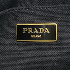 Prada Tote Canapa Black White — view 9