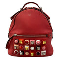 Fendi Backpack Mini Red Studs Leather