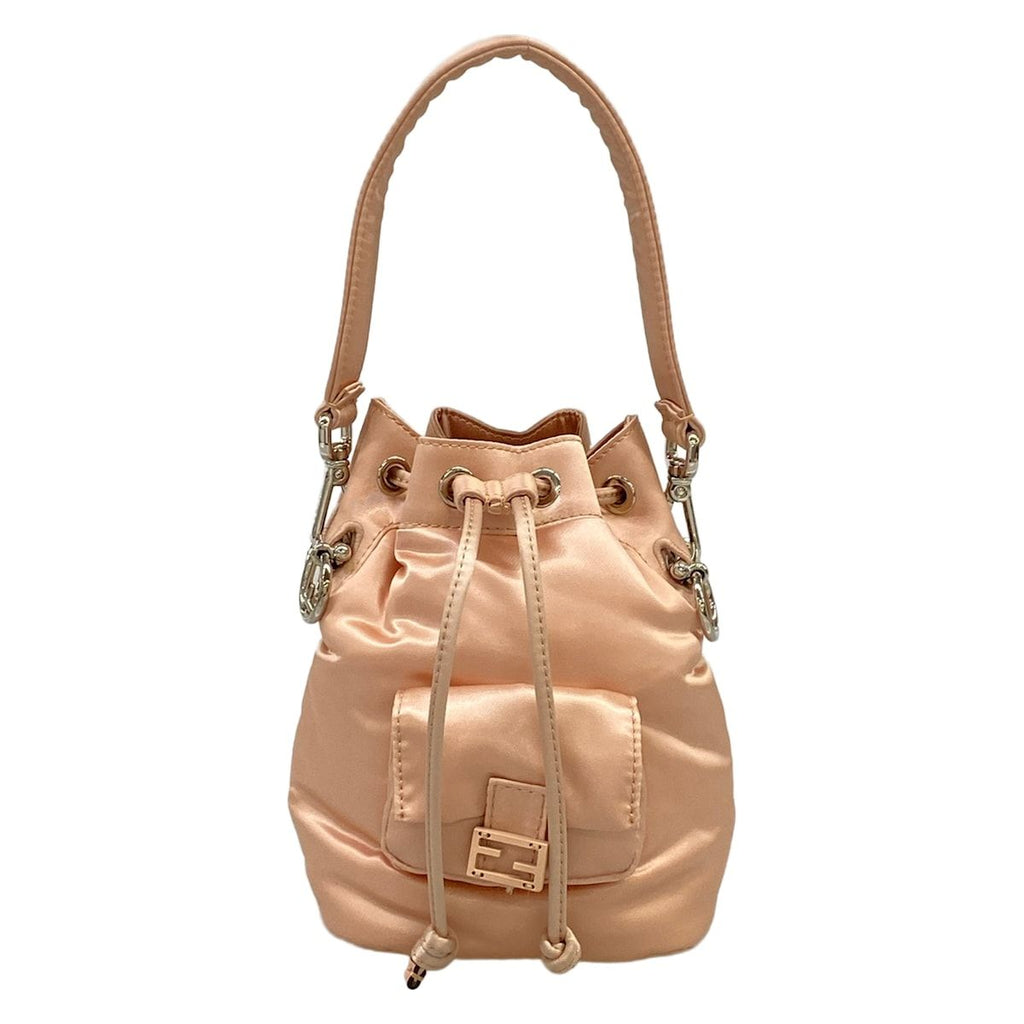 Fendi Handbag Mini Mon Tresor Pink Beige Drawstring