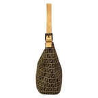 Fendi Shoulder Bag Zucca Pattern Beige Dark Brown Light Leather — view 2