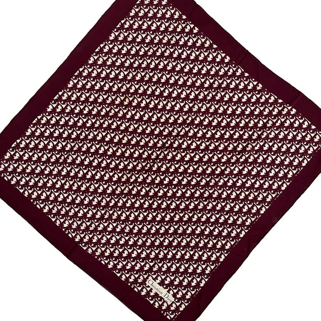 Dior Scarf Logo Glam White Bordeaux Echarpes