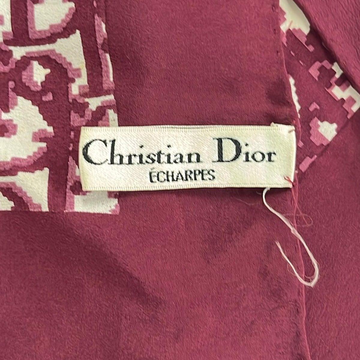Dior Scarf Logo Glam White Bordeaux Echarpes — view 2