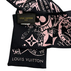 Louis Vuitton Scarf Bandeau LV Boarding Black Pink Ribbon — view 2