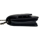 Chanel Wallet Quilted Black Chain Metal Silver Shoulder — view 9