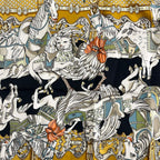Hermes Scarf Carre 90 Black Gold White Tournez Manege — view 4