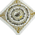 Hermes Scarf Carre 90 White Gold Light Green la Promenade de Longchamps