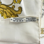 Hermes Scarf Carre 90 White Gold Light Green la Promenade de Longchamps — view 3