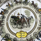 Hermes Scarf Carre 90 White Gold Light Green la Promenade de Longchamps — view 4