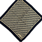 Dior Scarf Dark Navy Ivory Beige Logo Glam