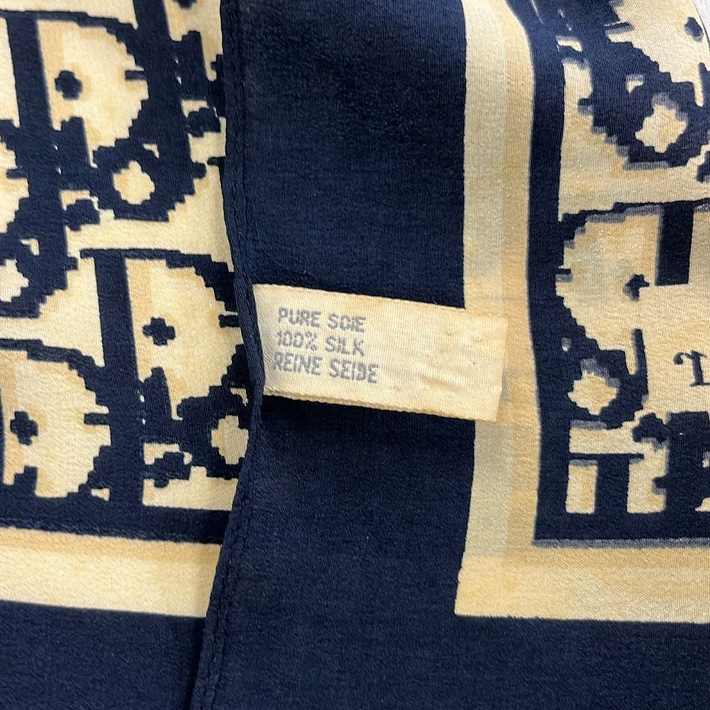 Dior Scarf Dark Navy Ivory Beige Logo Glam — view 3