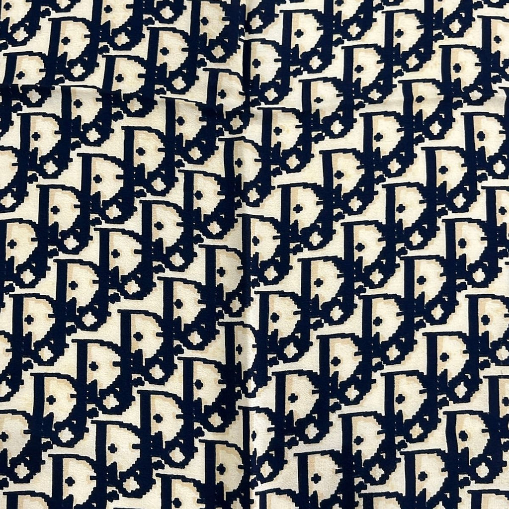 Dior Scarf Dark Navy Ivory Beige Logo Glam — view 4
