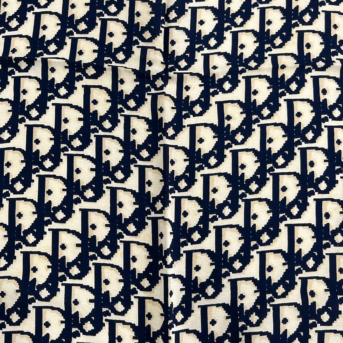 Dior Scarf Dark Navy Ivory Beige Logo Glam — view 4