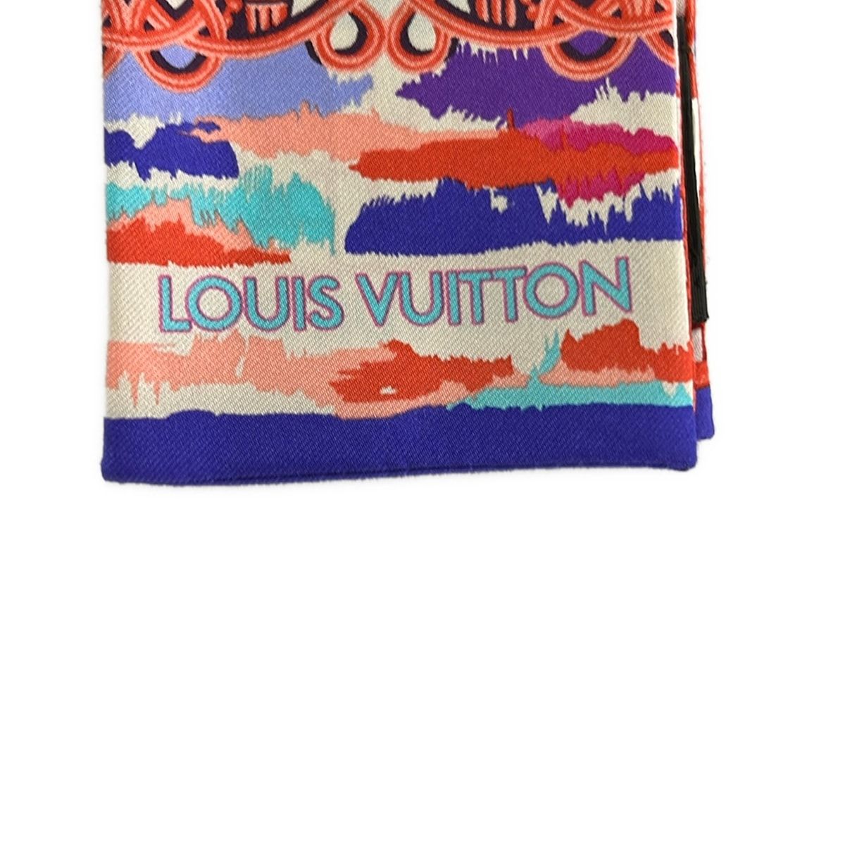 Louis Vuitton Scarf Purple Pink Multi Ribbon Monogram Flower — view 2