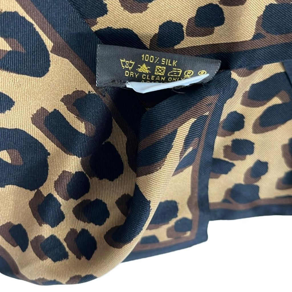 Louis Vuitton Scarf Bandeau Leopard Beige Black Dark Brown Ribbon — view 3