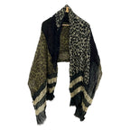 Louis Vuitton Shawl Etole Leopard Khaki Vanille Cashmere Silk Scarf