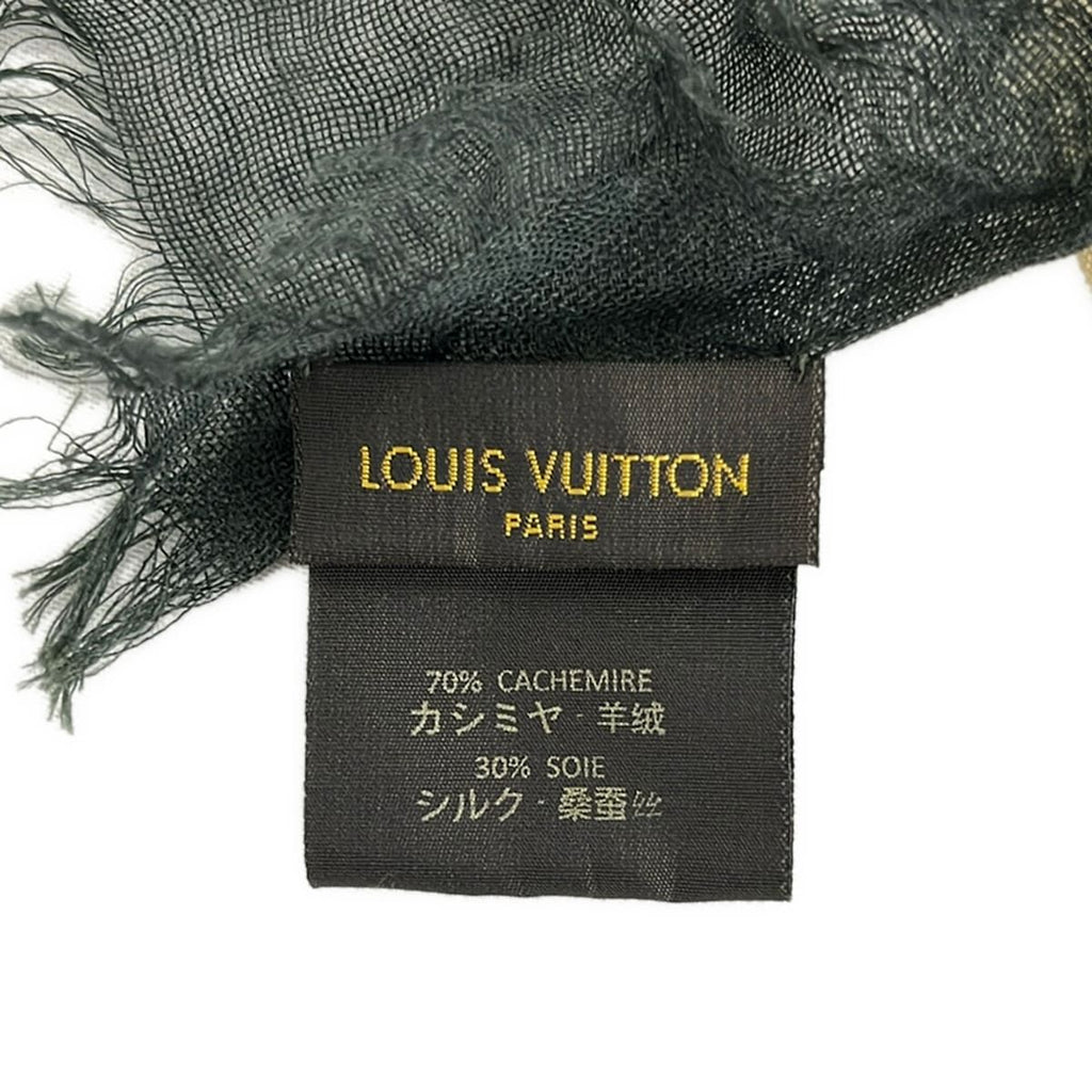 Louis Vuitton Shawl Etole Leopard Khaki Vanille Cashmere Silk Scarf — view 3