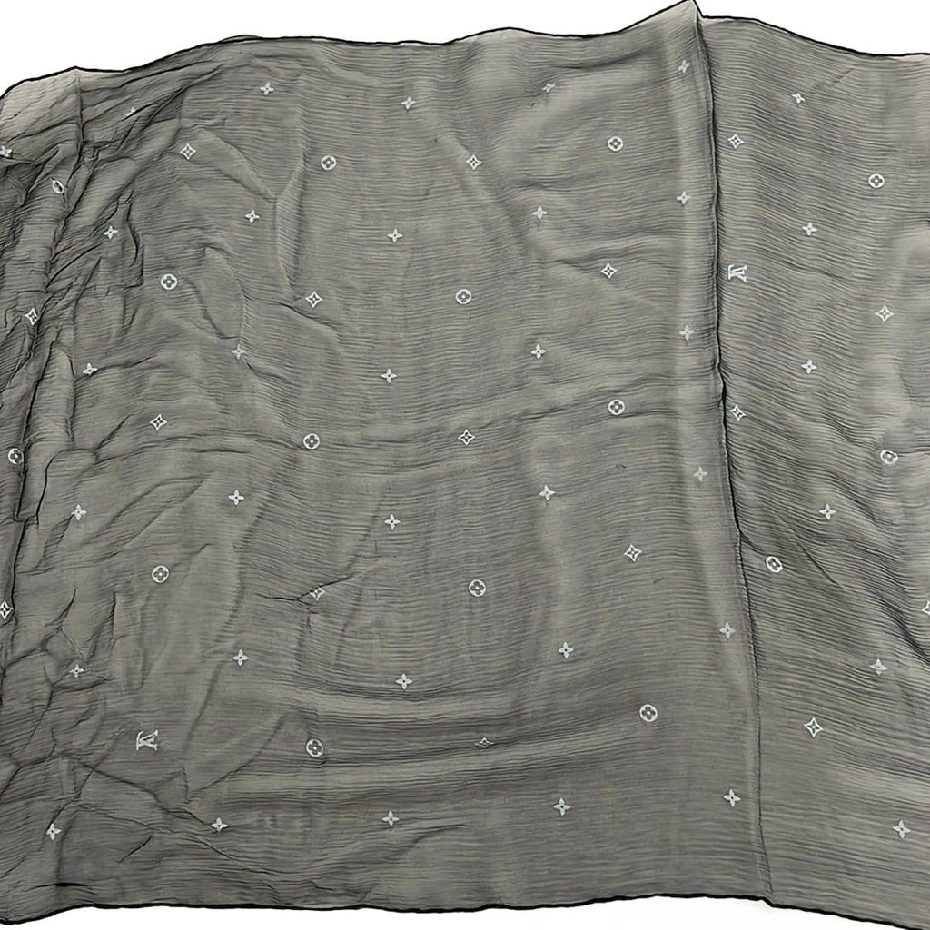 Louis Vuitton Shawl Monogram Plume Noir Silk Scarf — view 5