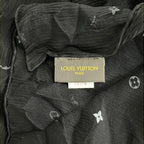Louis Vuitton Shawl Monogram Plume Noir Silk Scarf — view 3