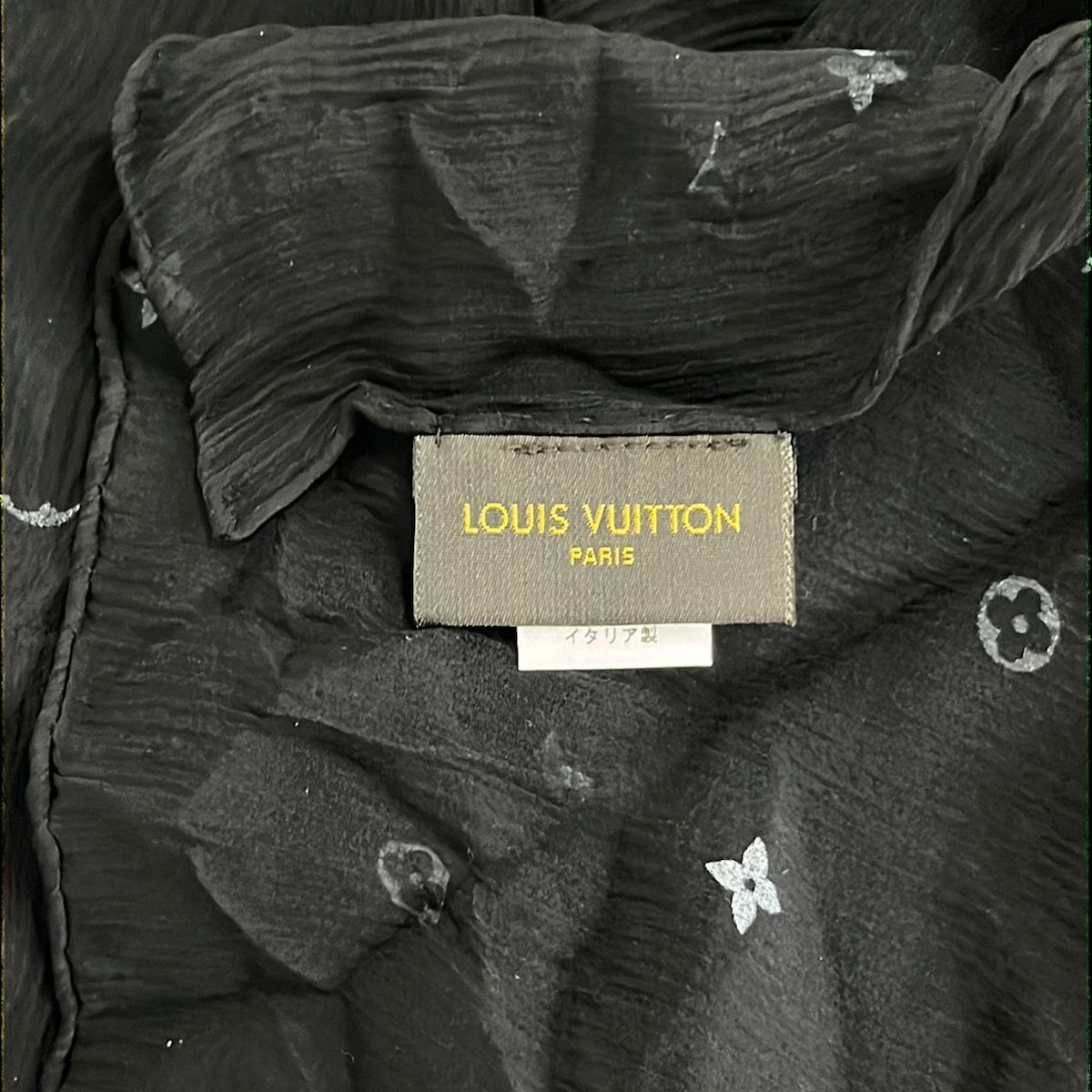 Louis Vuitton Shawl Monogram Plume Noir Silk Scarf — view 3