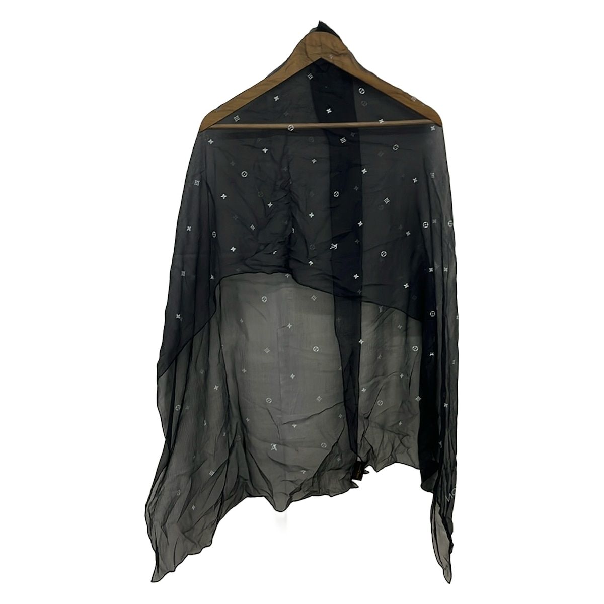Louis Vuitton Shawl Monogram Plume Noir Silk Scarf — view 2