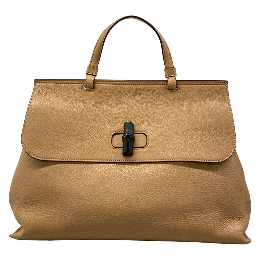 Gucci Handbag Bamboo Daily Brown Leather