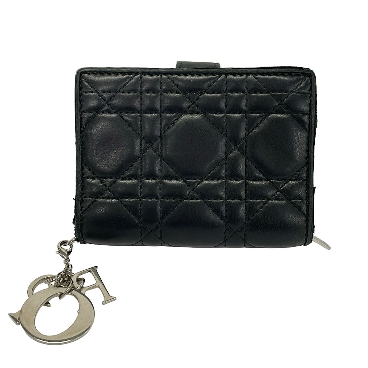 Dior Bifold Wallet Lady Black Silver Leather — view 2