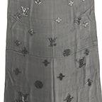 Louis Vuitton Shawl Black Lame Monogram Pattern Silk Scarf — view 4