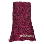 Louis Vuitton Shawl Paleo Leopard Rouge Fauvist Cotton Scarf — view 4