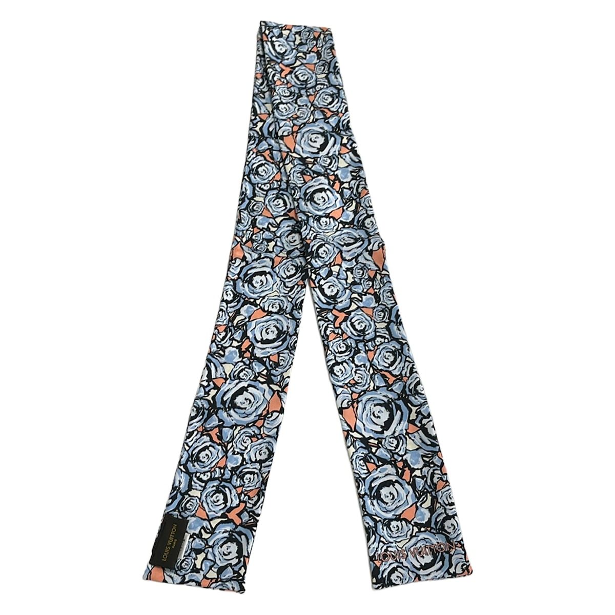 Louis Vuitton Scarf Bandeau Rock'n Roses Light Blue Light Pink White Ribbon — view 4