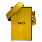 Fendi Shoulder Bag Pack Yellow Black Leather